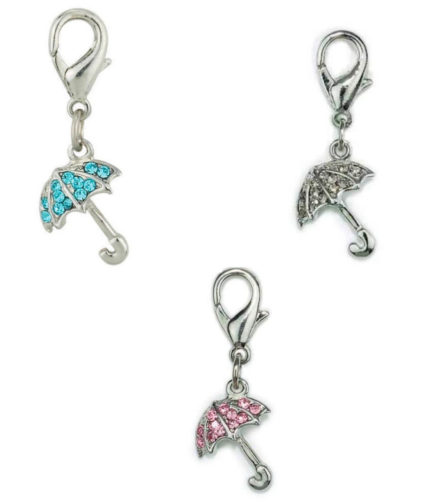 Set of 10 Charms & 5 Necklace, Pet Dog Jewelry, Bulk, Rhinestone, Aria