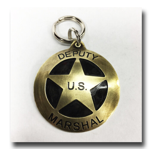 US Marshal Deputy Pet ID Dog Name Tag Free Engraving Brass Nickel Silver