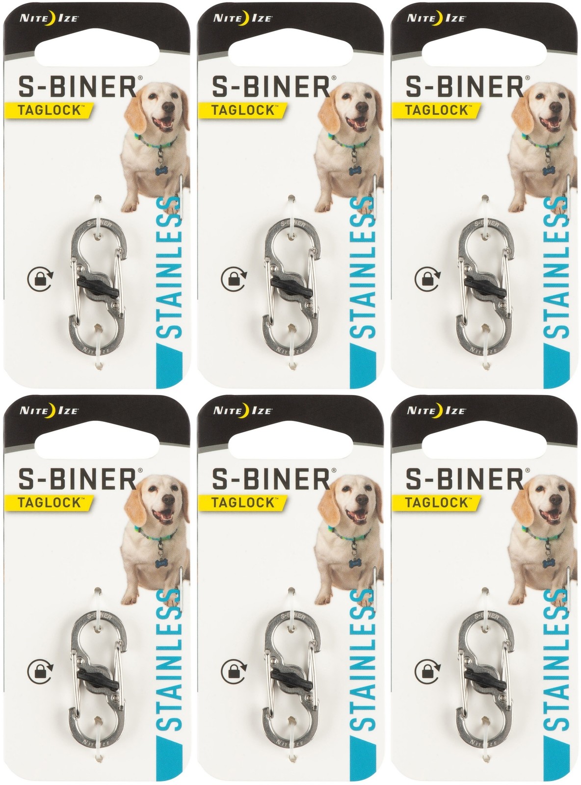 Nite Ize S-Biner TagLock Stainless Steel Carabiner (6-Pack)