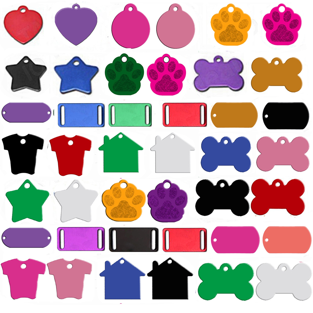 100pcs Aluminum Alloy Dog Tag Bulk Cat Collar ID Tag Disc Blank Identity Dog Tag