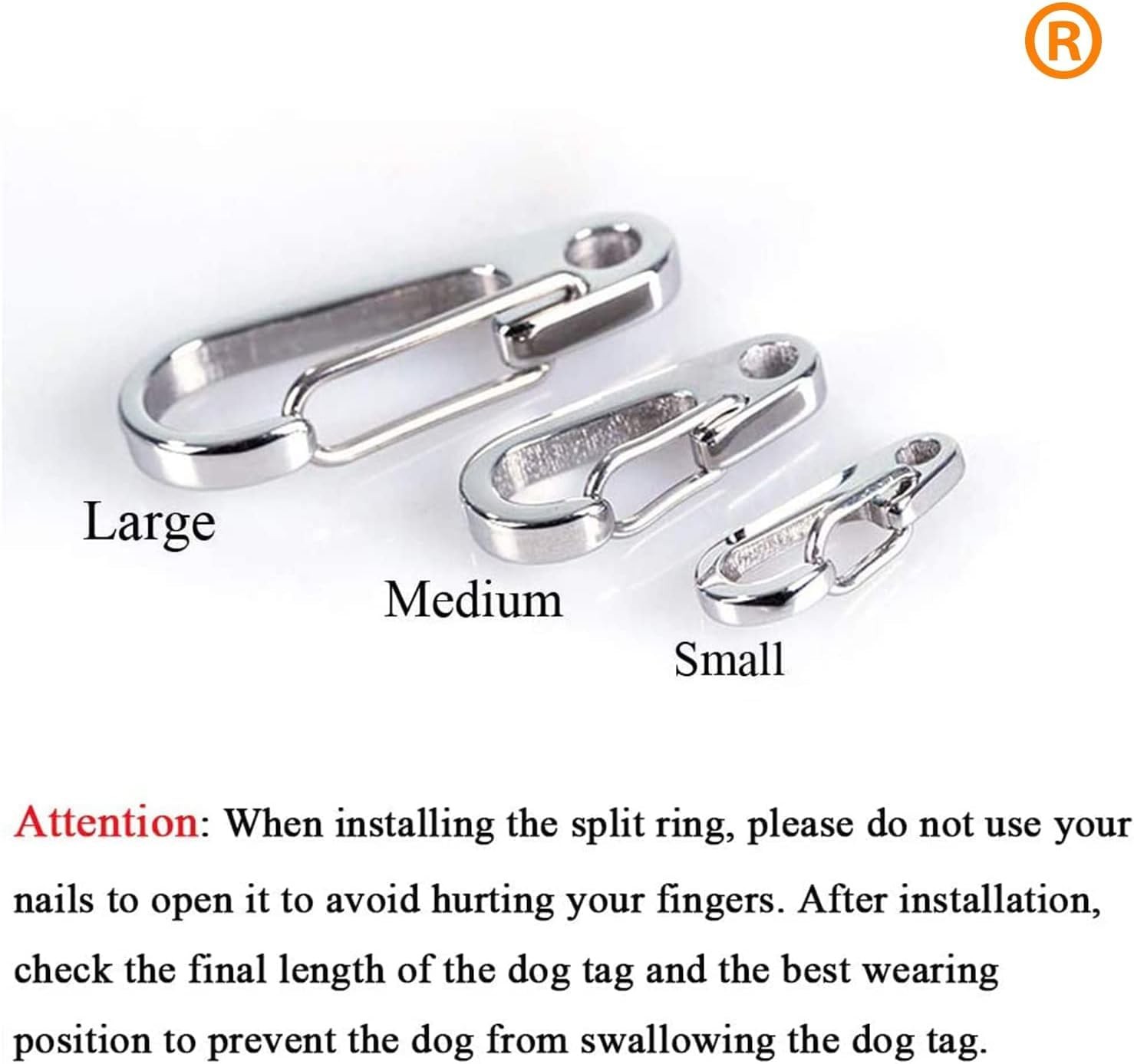IVIA PET Dog Tag Clips / 2 Pack/Multiple Size 304 Stainless Steel Quick Clip …