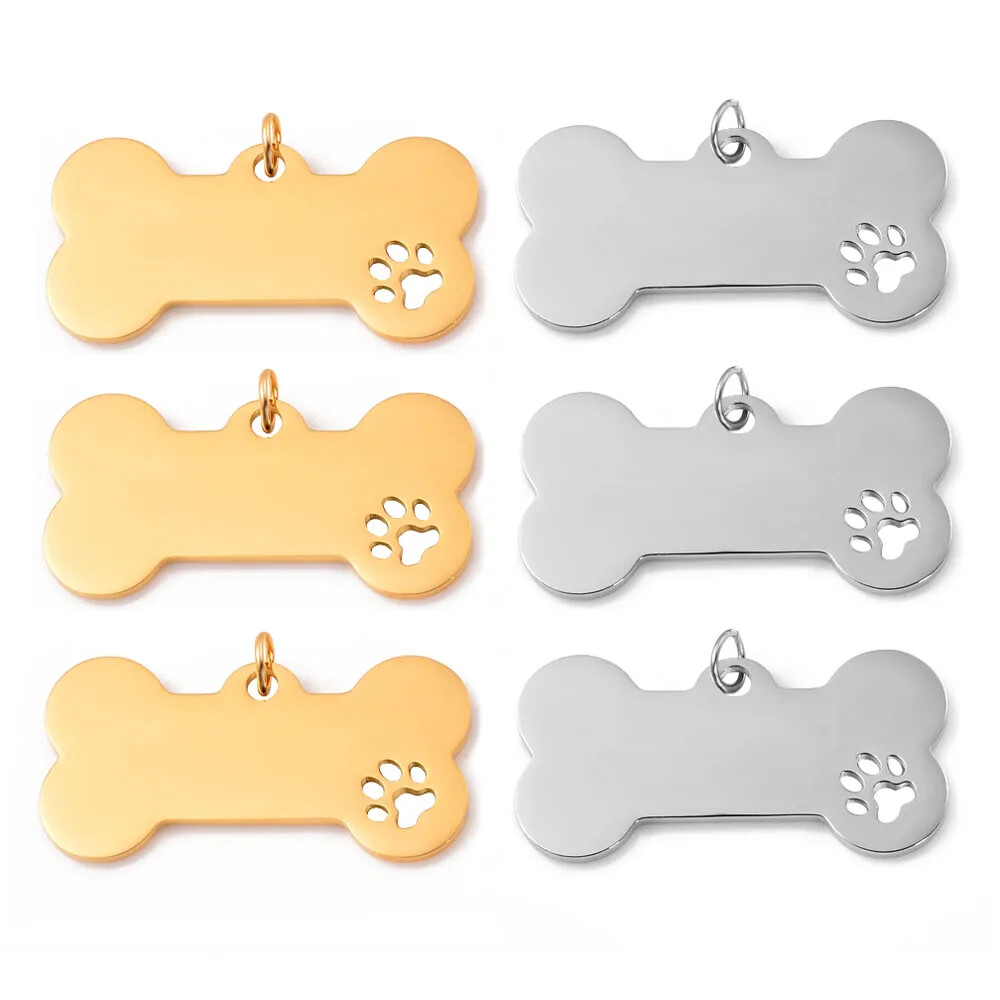 Custom Steel Name and Number Dog Bone Medal