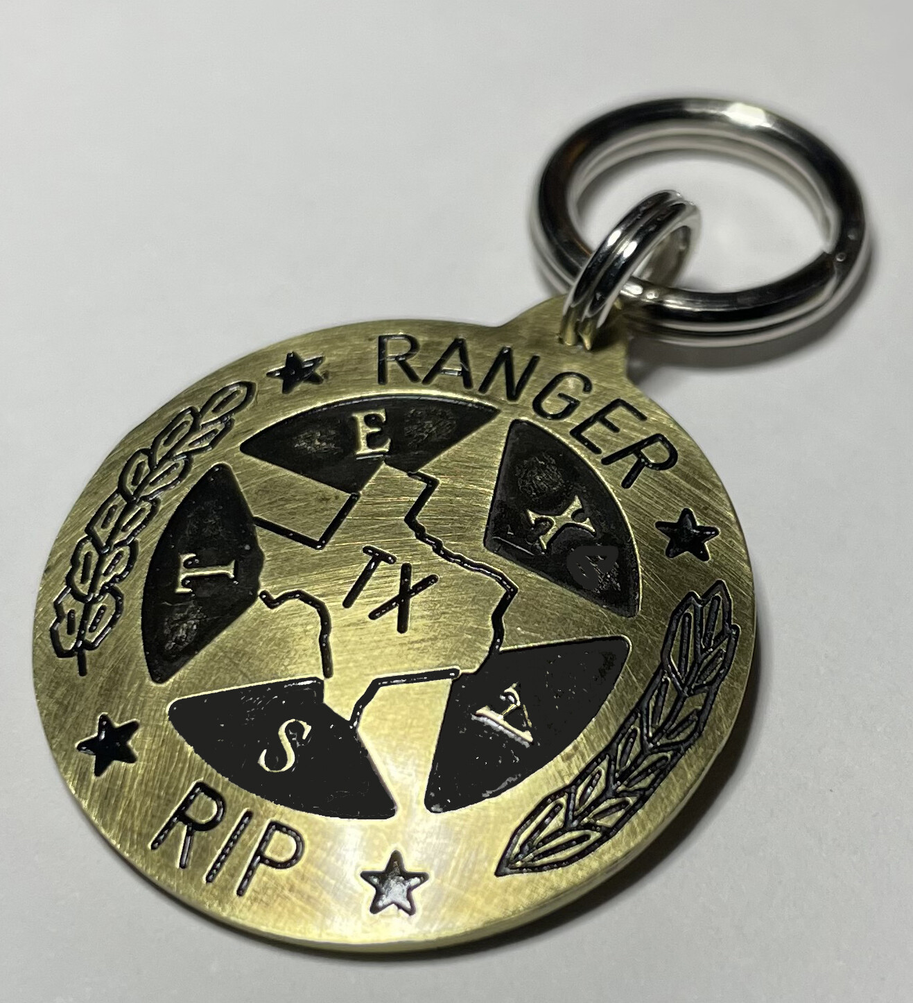 K9 Texas Ranger Police Badge Dog Tag-Custom Engraved ID Tag-Law Enforcement Pet