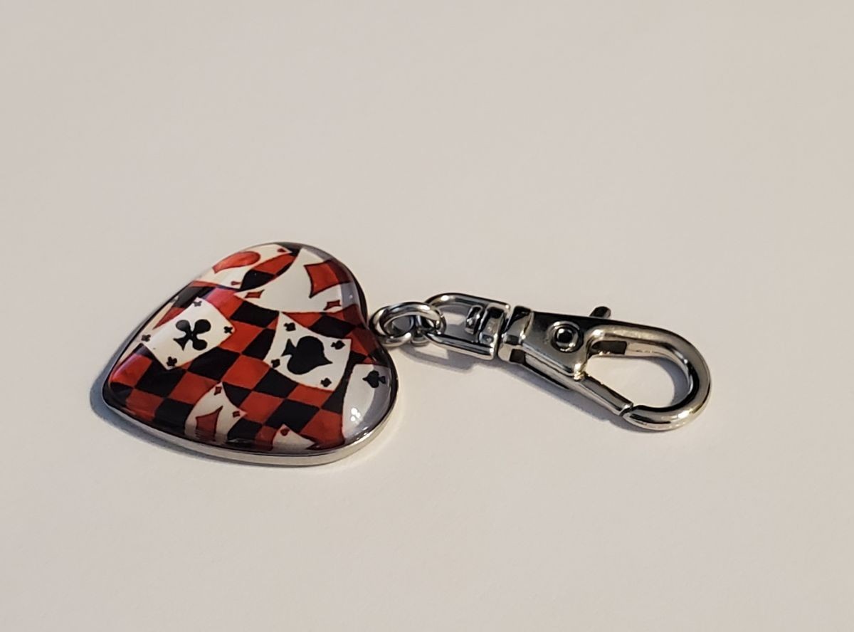 CARD SUITS POKER CHARM ZIPPER PULL BAG PURSE WALLET BACKPACK DOG CAT COLLAR ACE