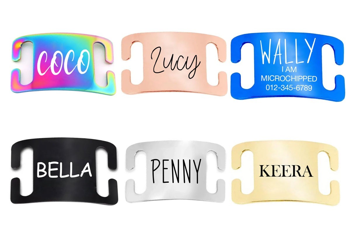 Custom Engraved Easy-On Slide On Dog Tag for Collars – Pet Tags Silent No-Jingle