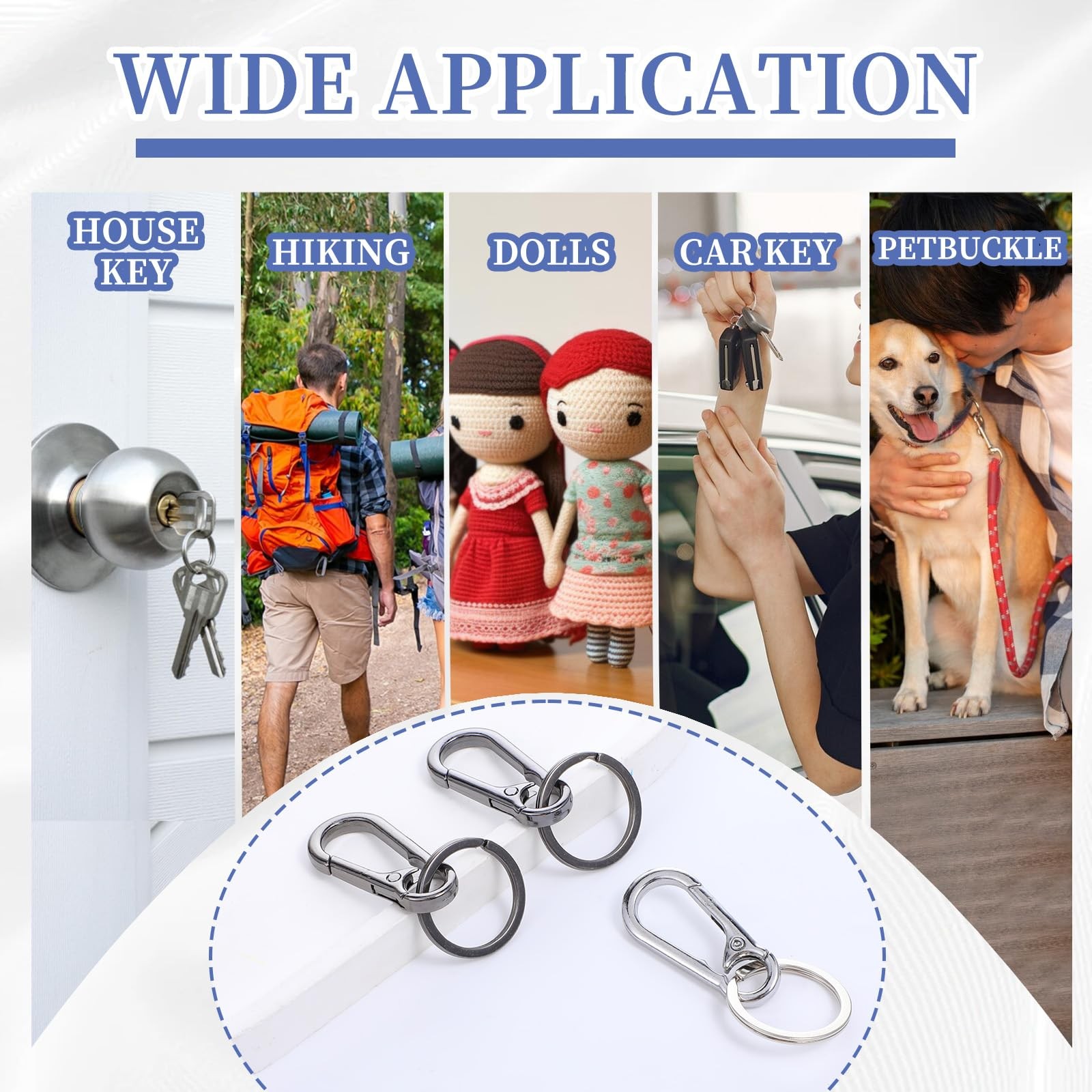Heavy Duty Dog Tag Clip 4 PCS Mini Carabiner for Pet Collars Harnesses