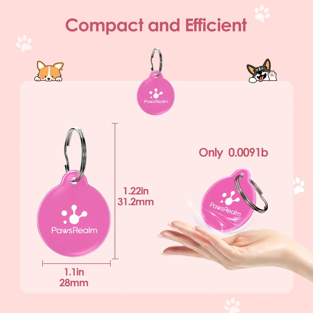 NFC QR Code Pet ID Tag, Silicone Silent Dog & Cat Name Tag, Personalized Pet Tag