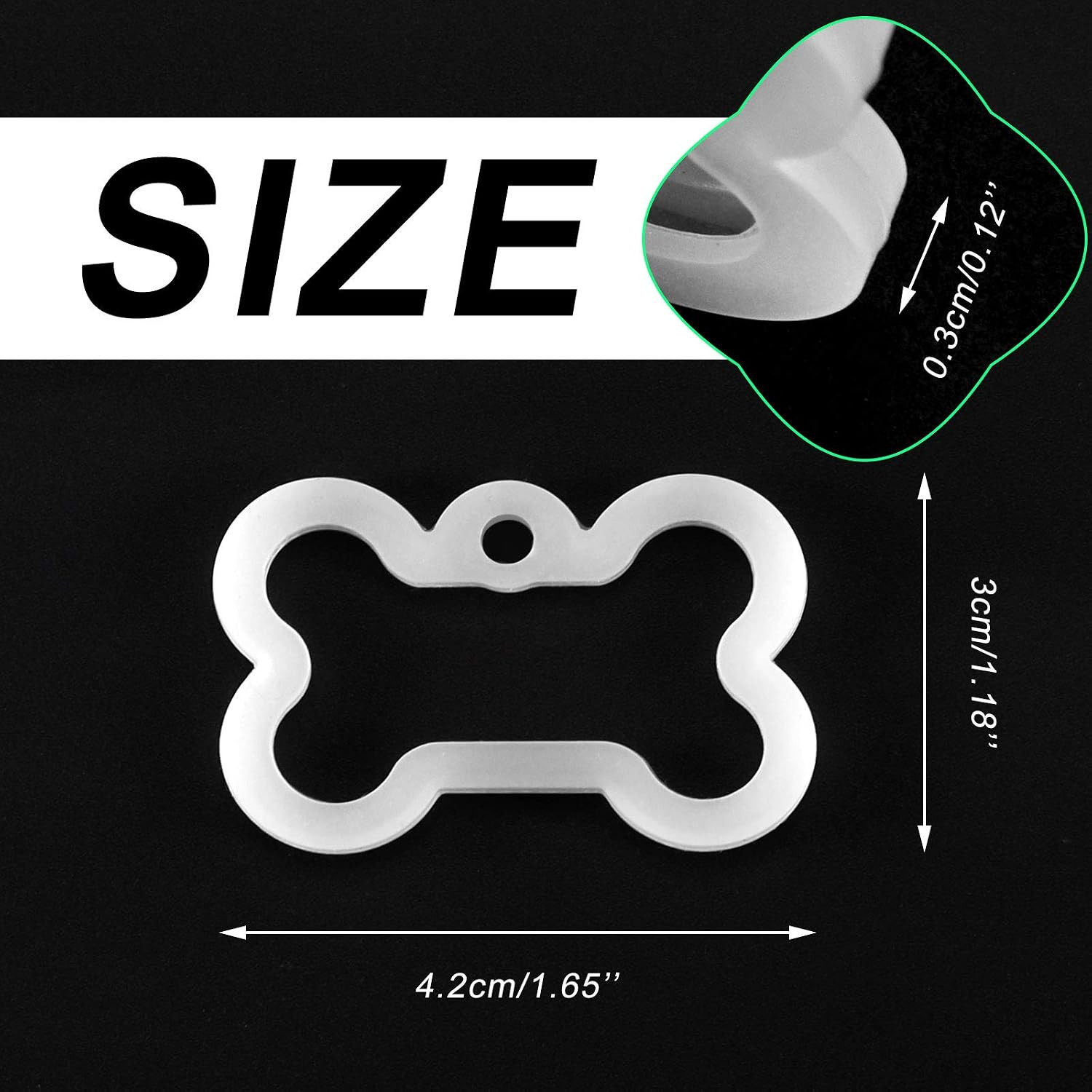 12 Pieces Silicone Dog Tags Silencer Dog Pet Name Tag Glow in the Dark Silencer