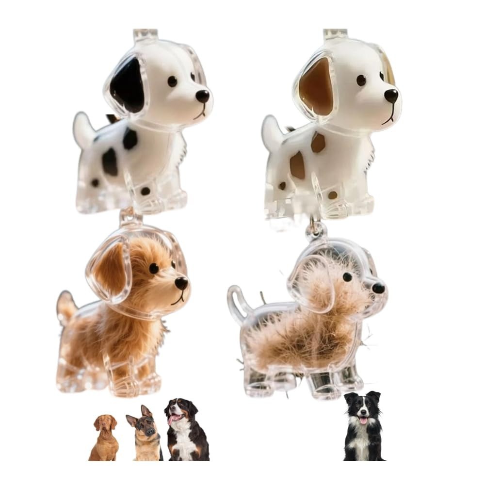 Dog Hair Collector Keychain Charm – Memorial Storage Box for Pet Hair