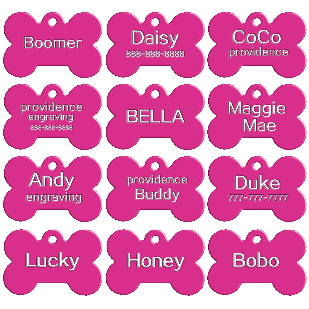 100pcs/Lot Wholesale Bone Shape Blank Dog Tag Anodized Aluminum Bulk Tags S M L