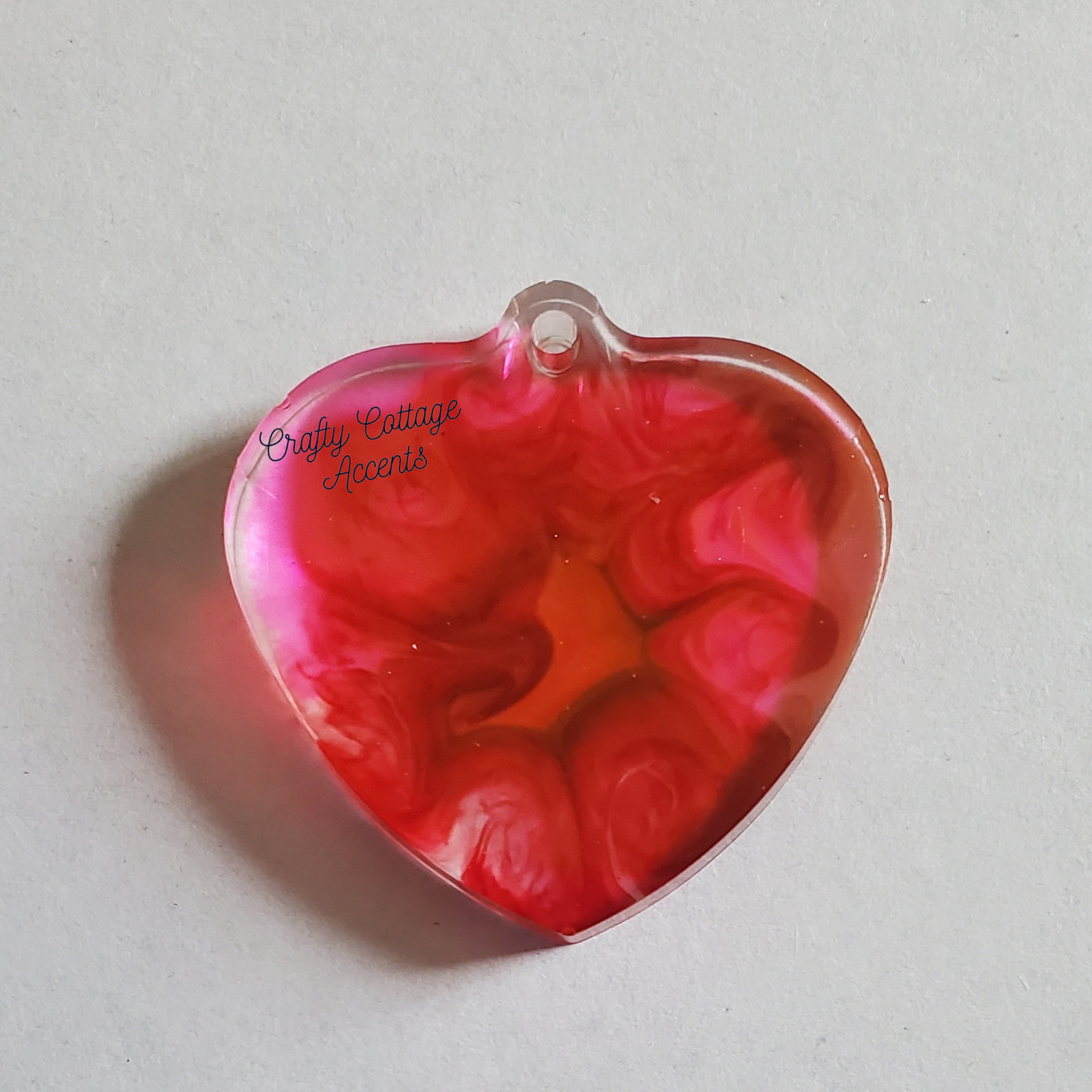 Resin Heart Pet Collar Charm, Zipper Pull, Keychain, Backpack Accessory