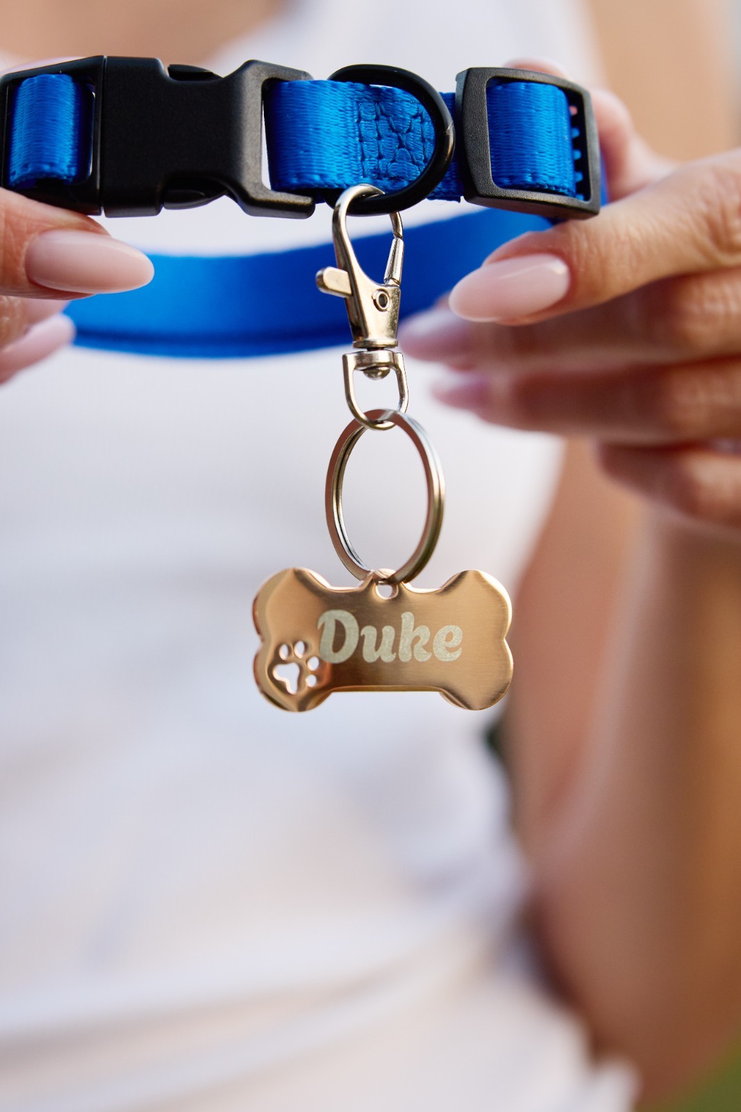 Personalized Dog ID Tag – Custom Name Engraving – Bone Shape Metal Pet Tag
