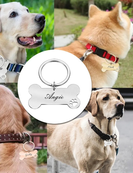 Custom Engraved Personalized Dog Pet tags Double Side Engraved ID Dog Cat Tag