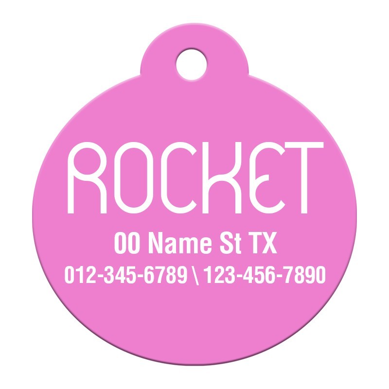 Custom Round Aluminum Pet ID Tag Engraved Placa Perro Gato 10 Colors 2 Sizes USA