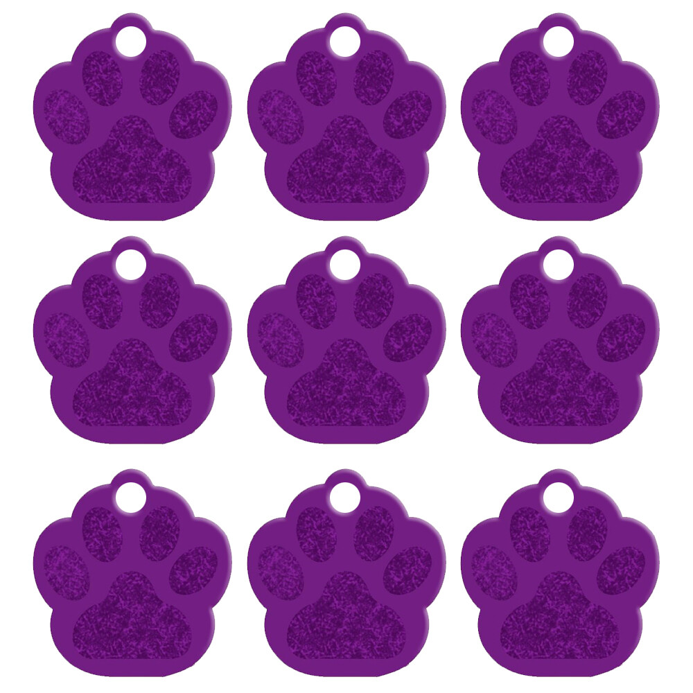 20pcs/lot Paw Shape Dog ID Tags Blank Aluminum Nameplate No Engraving 9 Colors
