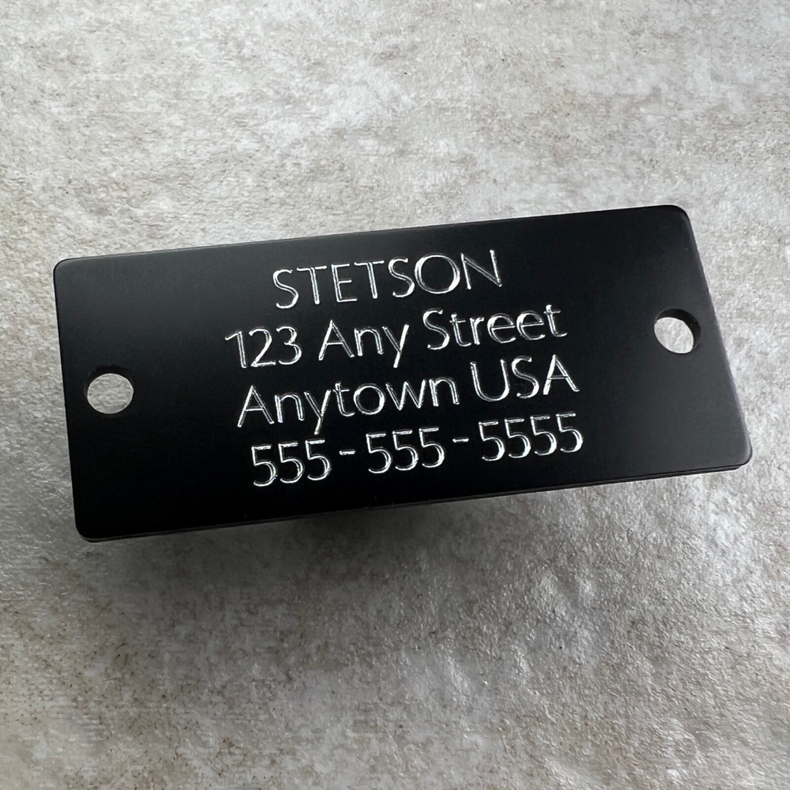 Custom Engraved Tags Personalized NAME PLATE ID Tags Black Gold Nameplate MEDIUM