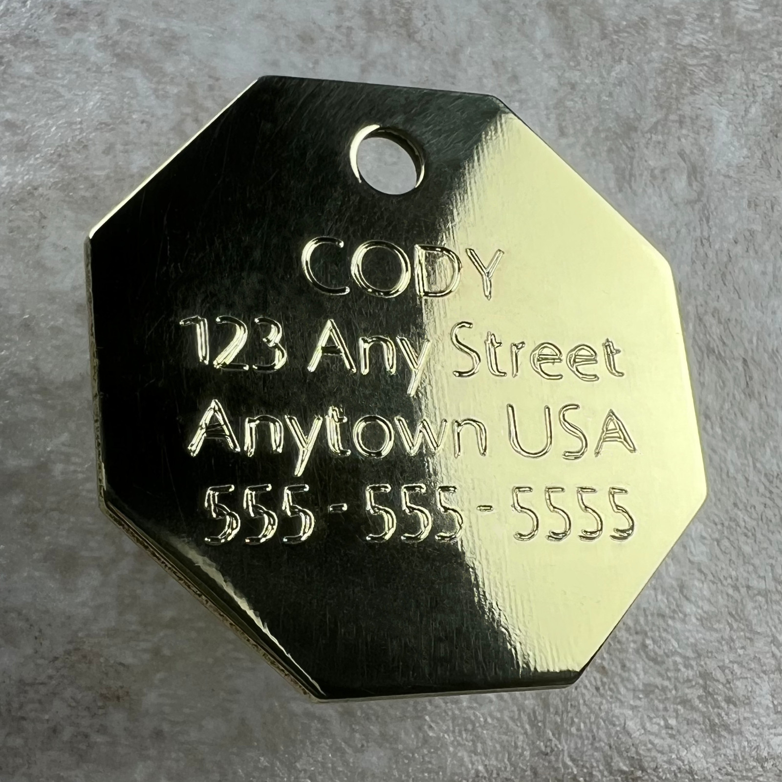 Custom Engraved Dog Tags Personalized Dog Collar Pet Tags Engraved NATURAL BRASS
