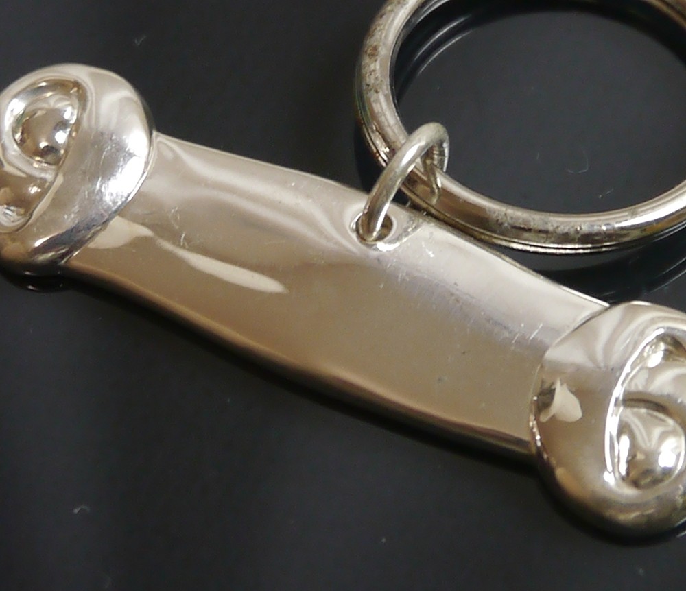 Tiffany & Co. Keychain Bone Dog Design Sterling Silver 925 Vintage