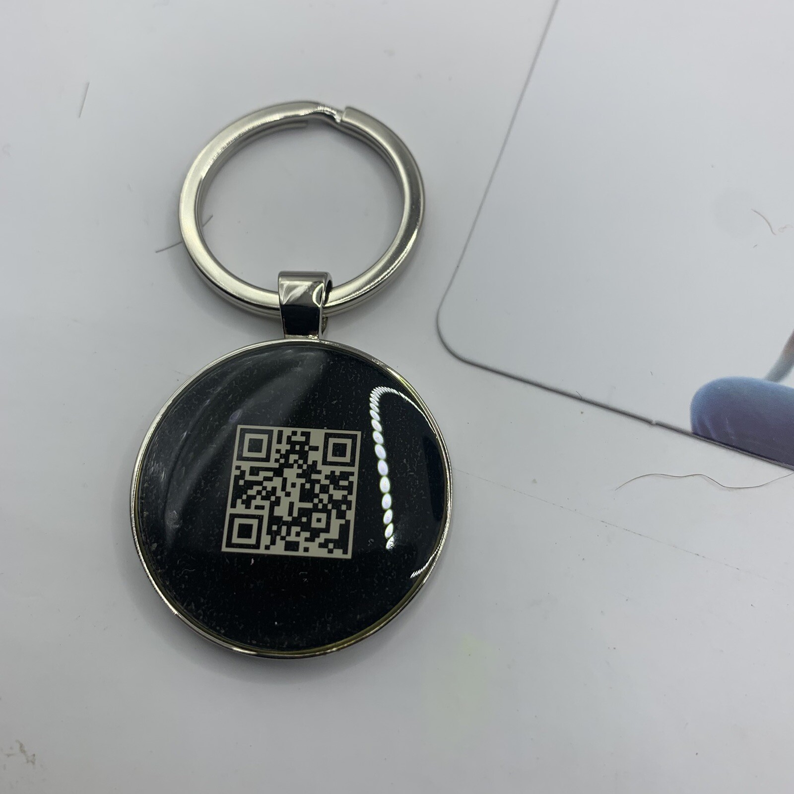 QR Code Dog Tag Pet Stainless Steel Bone Ring Activate Account KEKID NEW