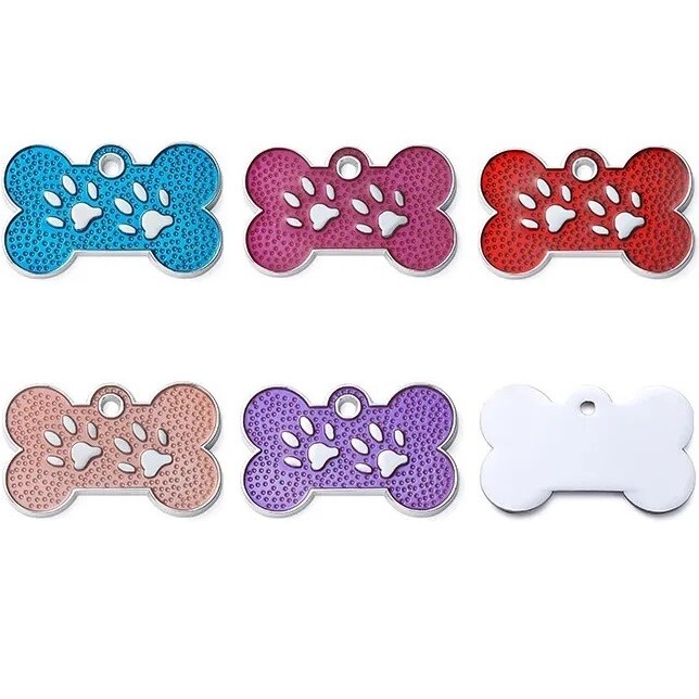 Bone-Shaped Personalized Pet Name Tags – custom dog id tags, collar dog name tag