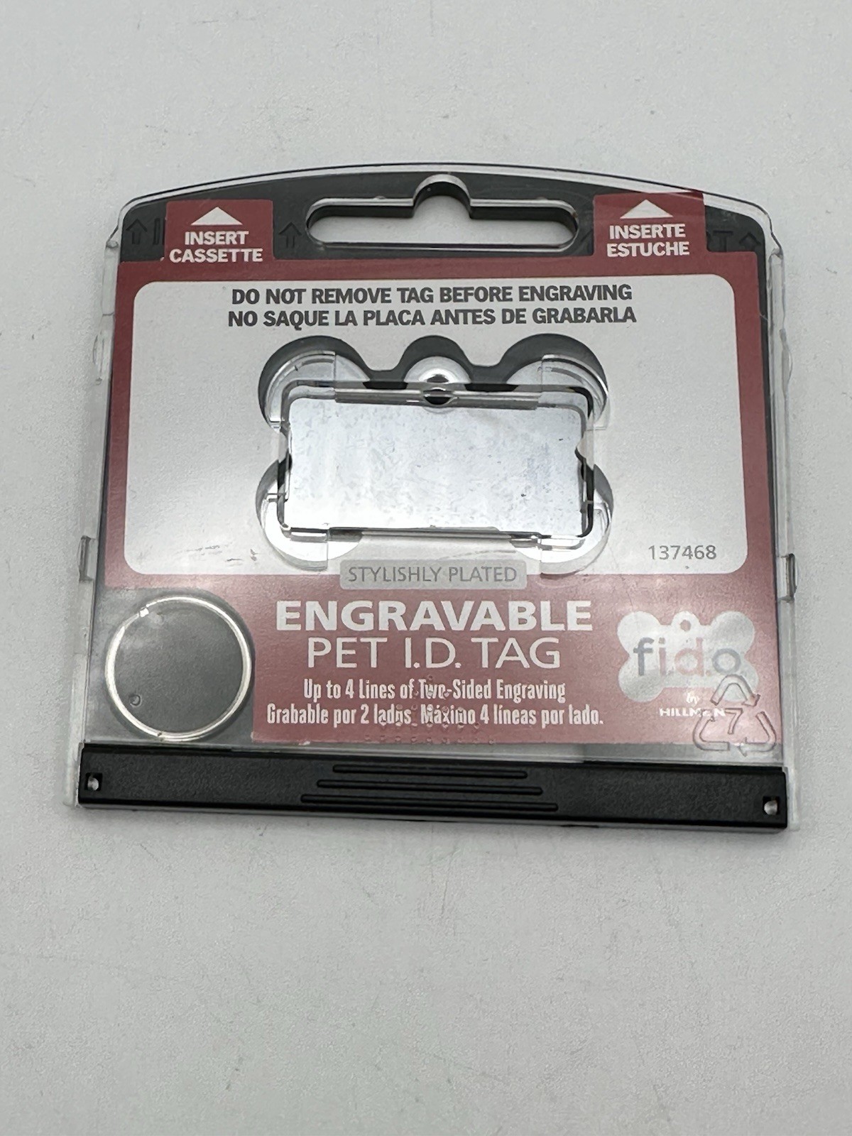 Engravable Pet Identification Tag fido By Hillman 137468 Silver Tone