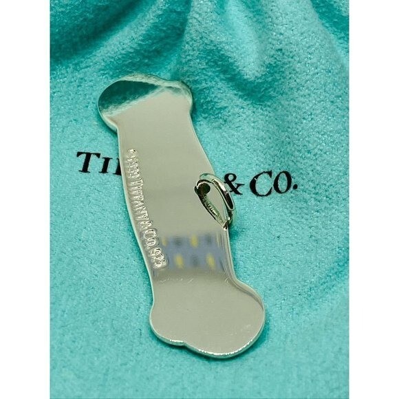 Tiffany & Co. Dog Bone Charm Pendant Tag Sterling Silver 51mm