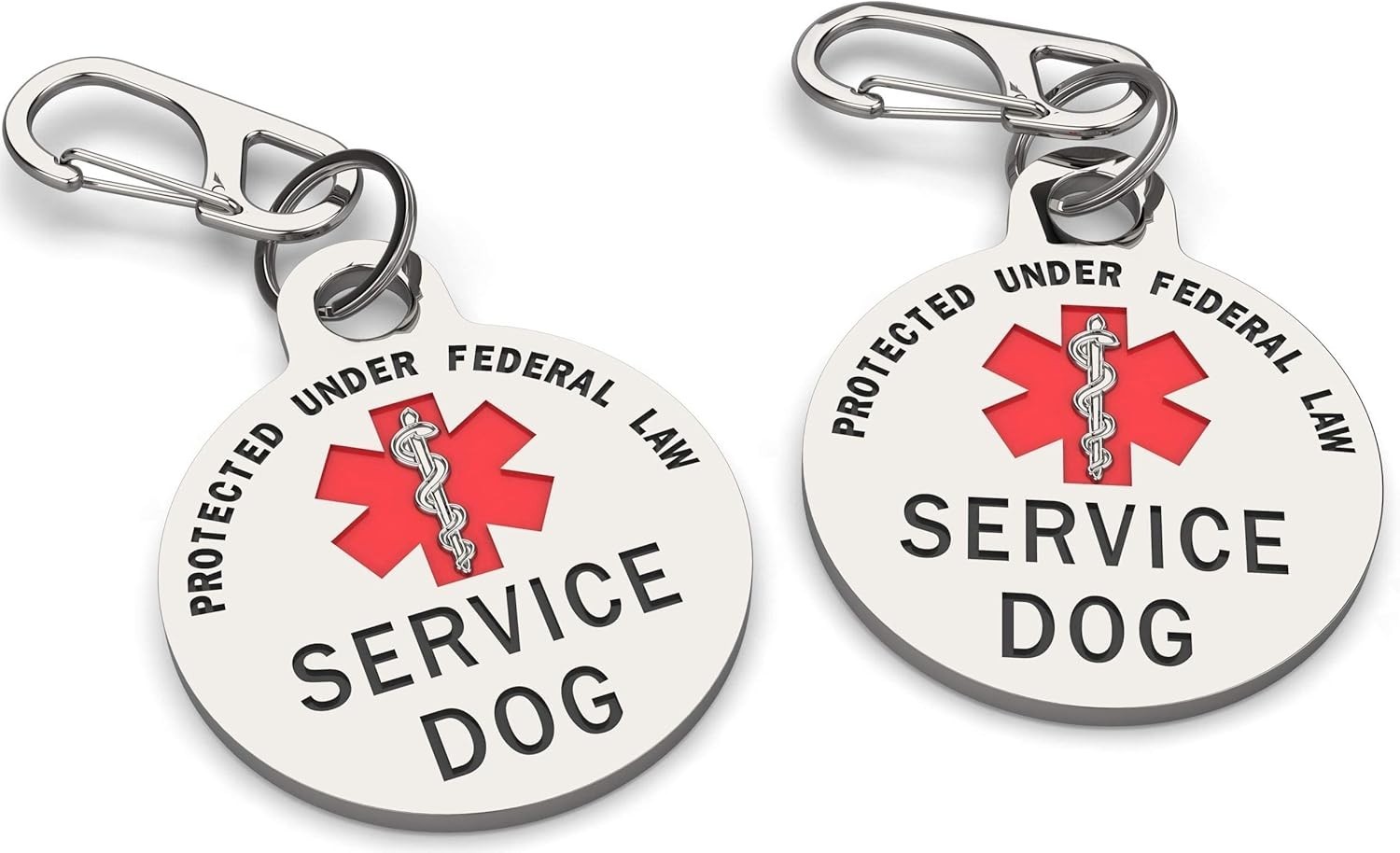Double-Sided Service Dog Tag with Medical Alert & Federal Protection – 1.25 Inch