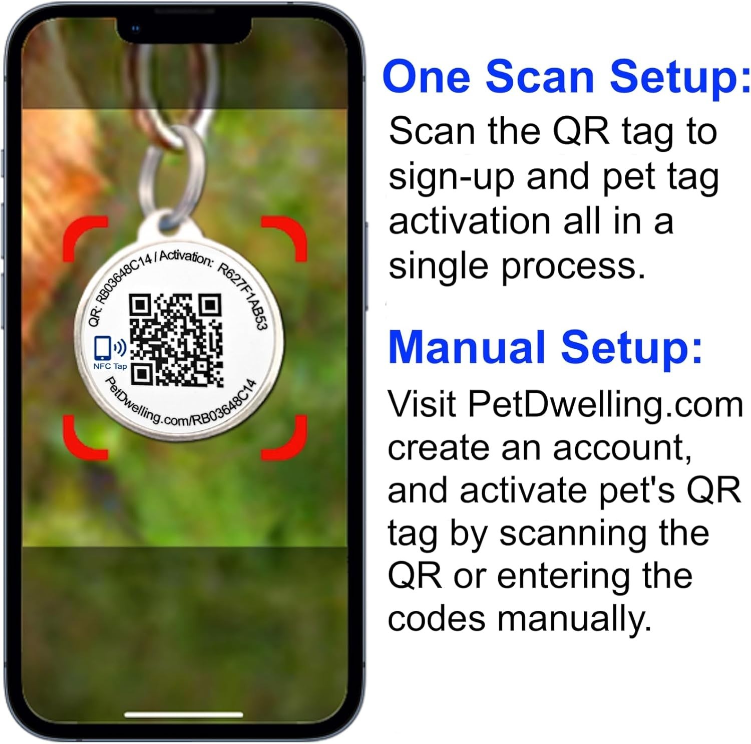Smart QR + NFC Pet ID Tags for Dogs – Durable & Waterproof – Smart Pet Tags w…