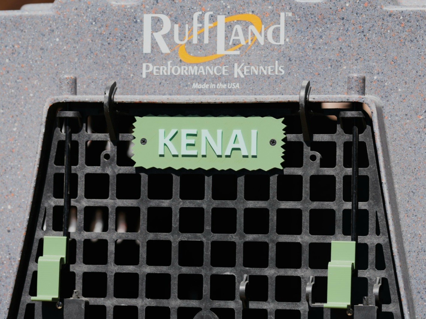 Ruffland Kennel Name Plate (Rugged). Customized names & colors. Easy Install