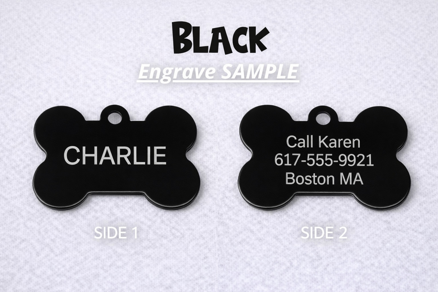 LASER ENGRAVED PERSONALIZED PET TAG ID DOG CAT NAME TAGS DOUBLE SIDE