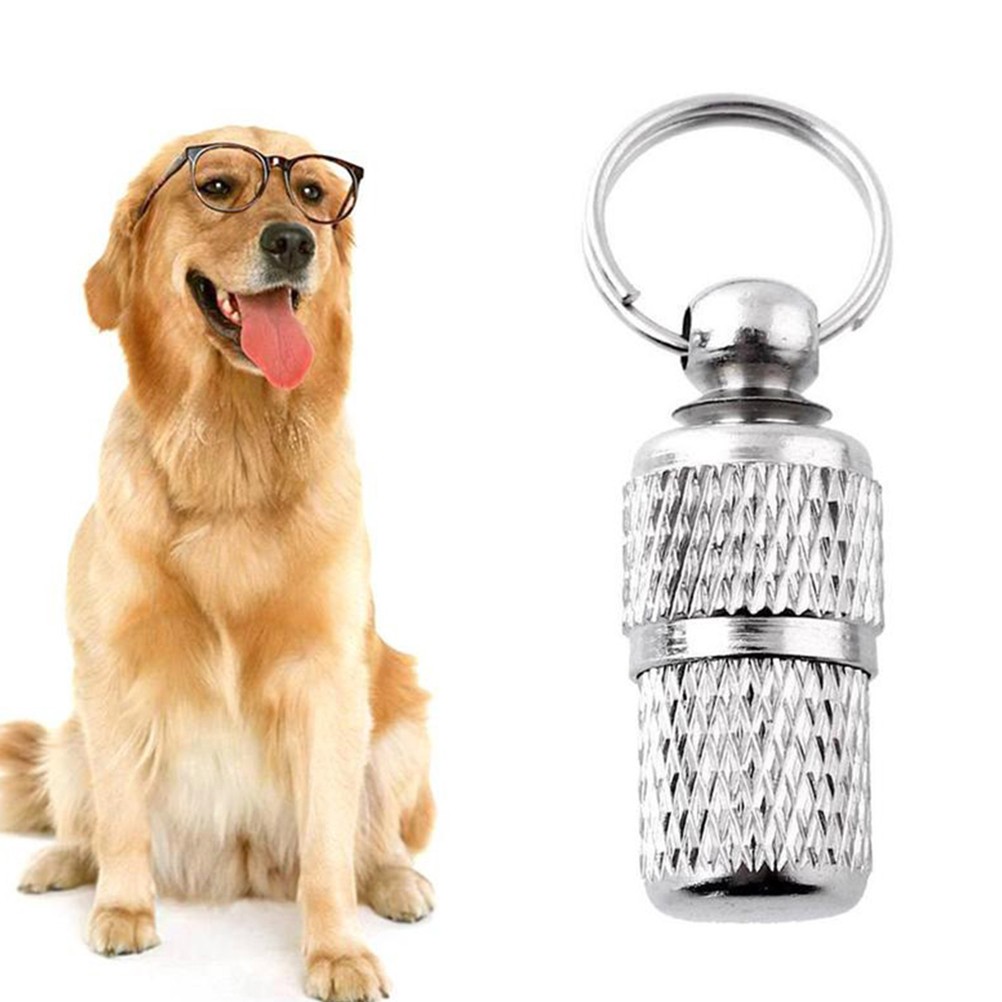 2Pcs Reusable Cat Dog Id Barrels Silver Lightweight Collar Accessories