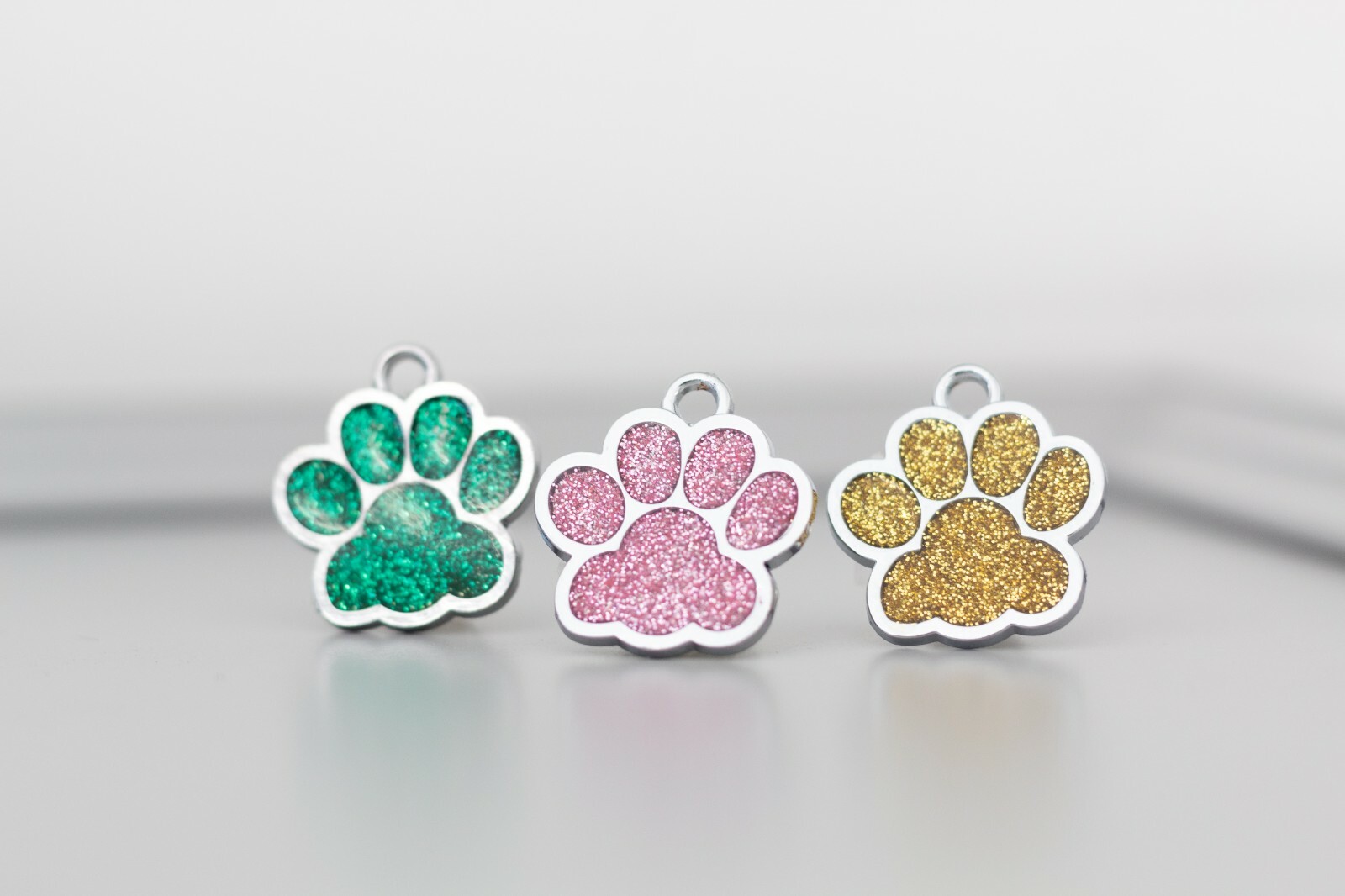 Personalized Pet Dog Sparkly Paw Tags ID Engraved Name Custom Puppy Collar