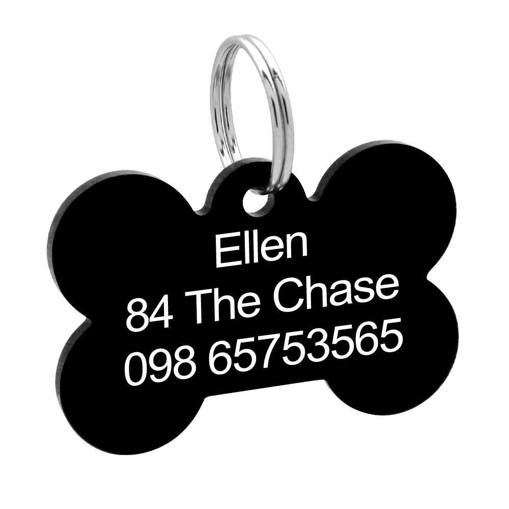 20/100pcs 40mm Personalized Dog Tags Glitter Rhinestone Bulk Bone Pet Name Discs