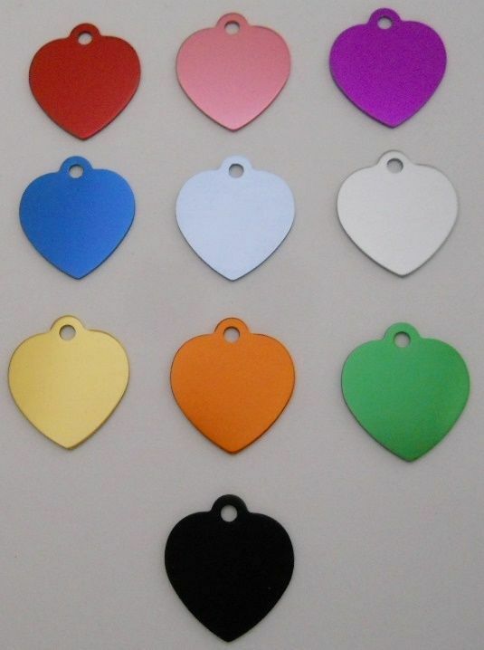 Pet Dog Cat Blank tags Bulk shelters rescues 5 pc lots Med Heart