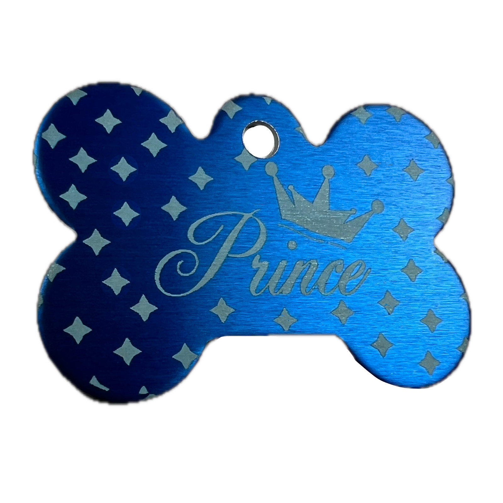 Custom Engraved Dog Tags Personalized Dog Collar Pet Tags Engraved BLUE PRINCE