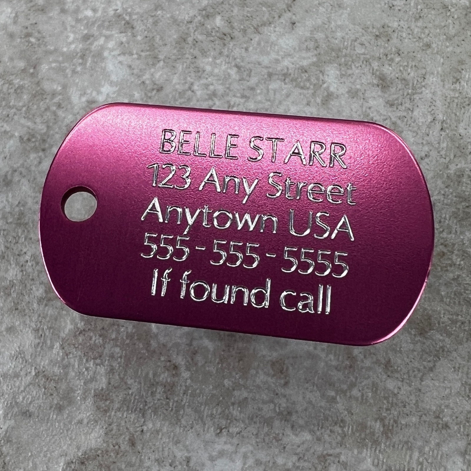Custom Engraved Tags Personalized Luggage Tag MINI MILITARY Dog Tag MINI PINK
