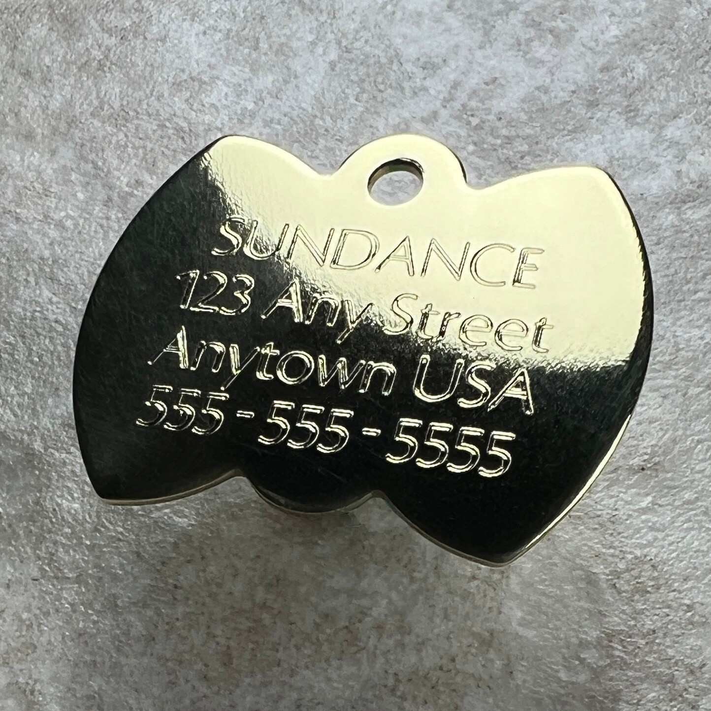 Custom Engraved Dog Tags Personalized Dog Collar Pet Tags Engraved BRASS BOW TIE