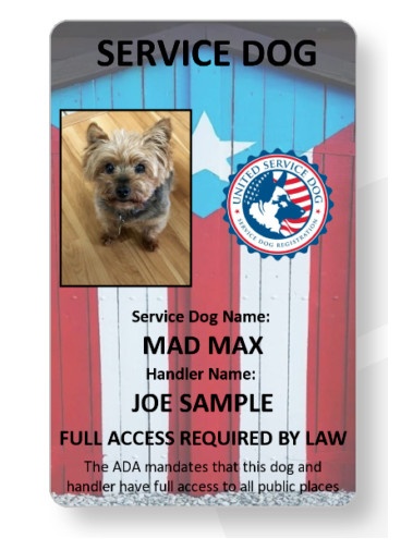 Service/Emotional support dog handler ID card INTERNATIONAL LISTING any country
