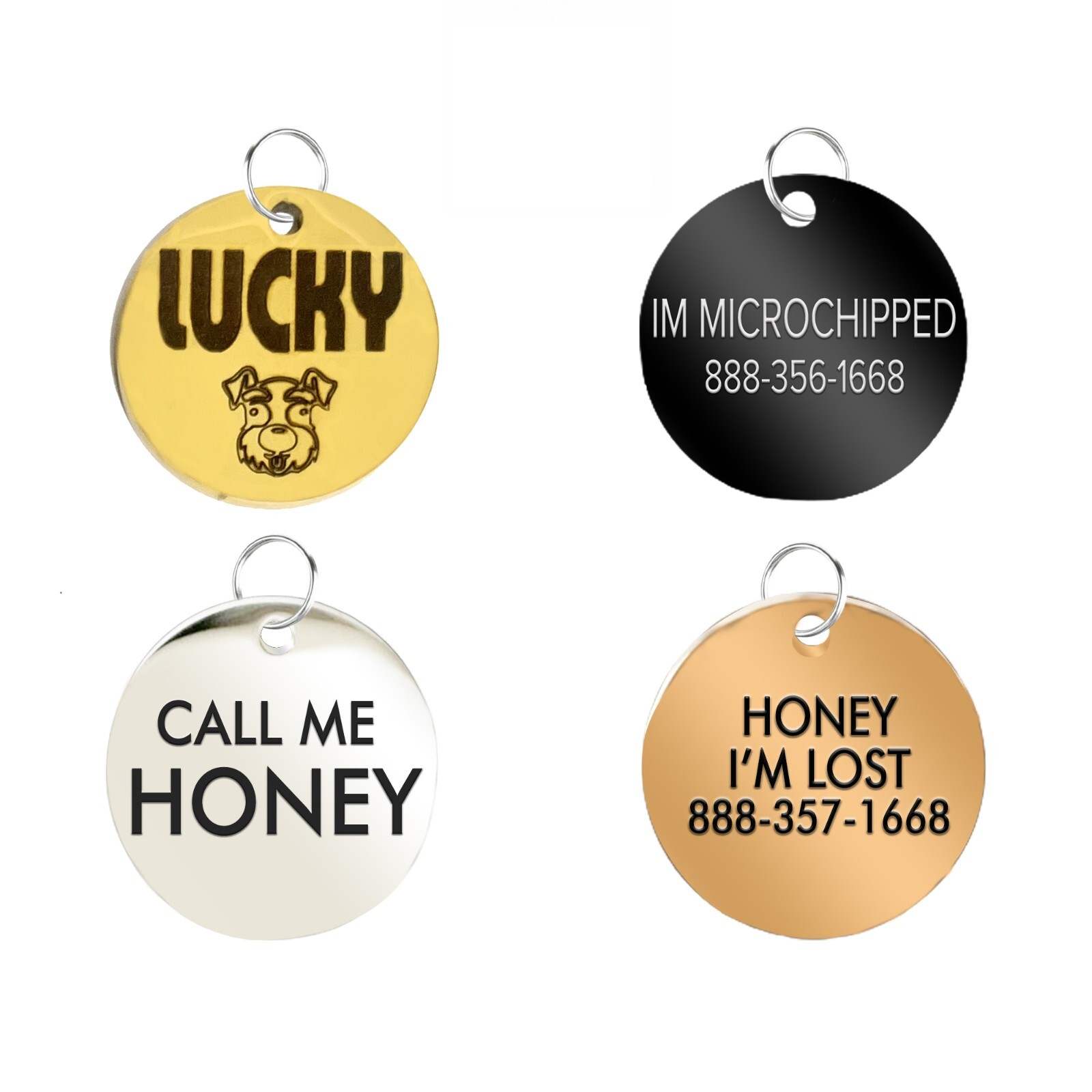 STAINLESS STEEL DOG CAT PET NAME ID TAG CUSTOM DOUBLE-SIDED ENGRAVED 50%+ OFF