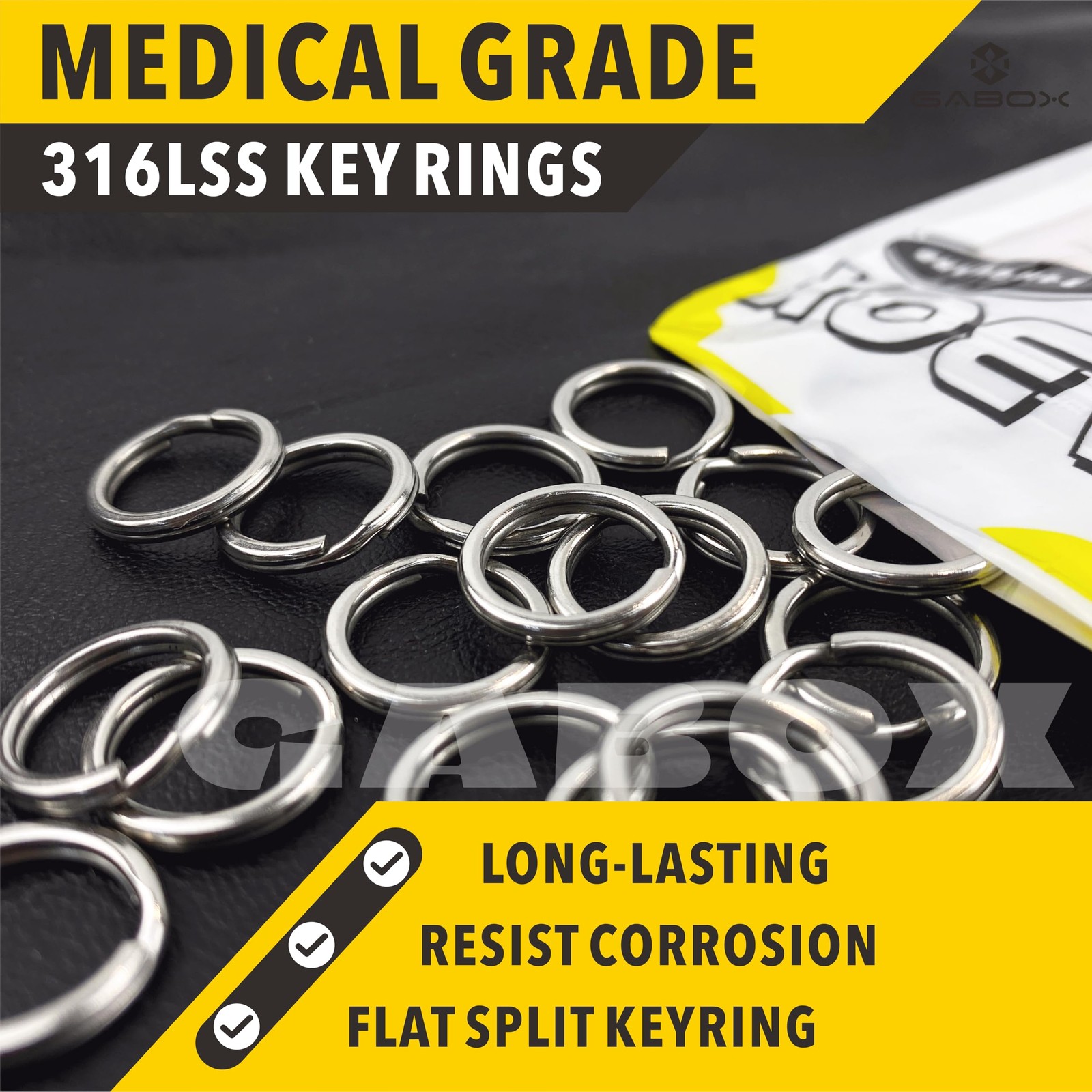 24 Pcs Medical-Grade 316L Stainless Steel Key Rings, Ideal for Marine Enthusi…