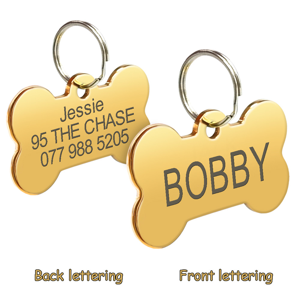 Double Sides Custom Personalized Dog ID Tags Name Phone Address Engrave for FREE