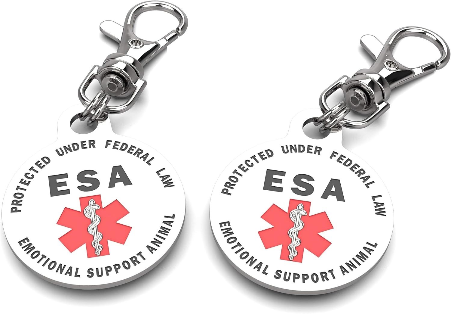 Durable Personalized ESA Tag – Eye-Catching Red Service Dog ID for Medium Breeds