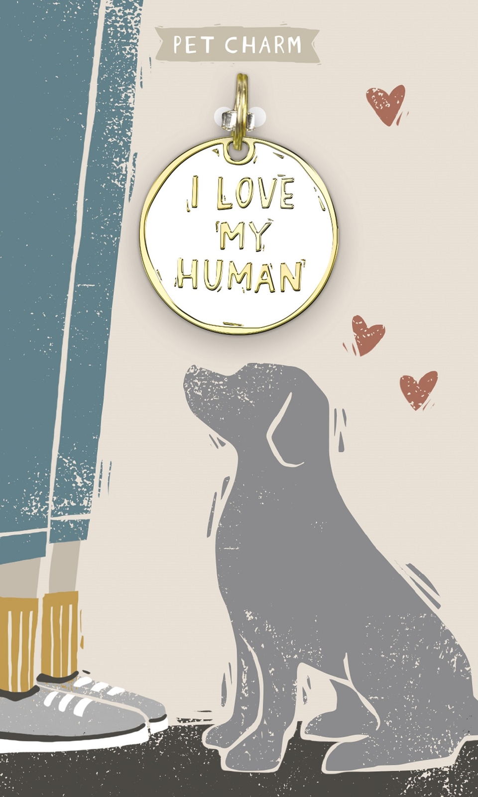 I Love My Human Dog Collar Charm