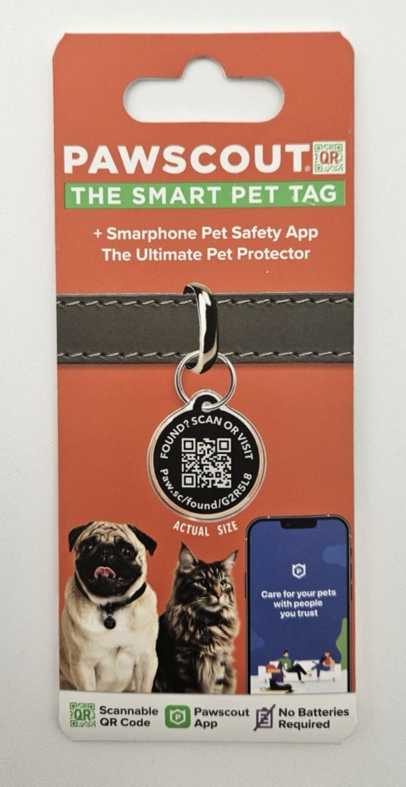 (x7) PAWSCOUT The Smart Pet Tag QR Finder For Dogs Cats Pets Safety (LOT OF 7)