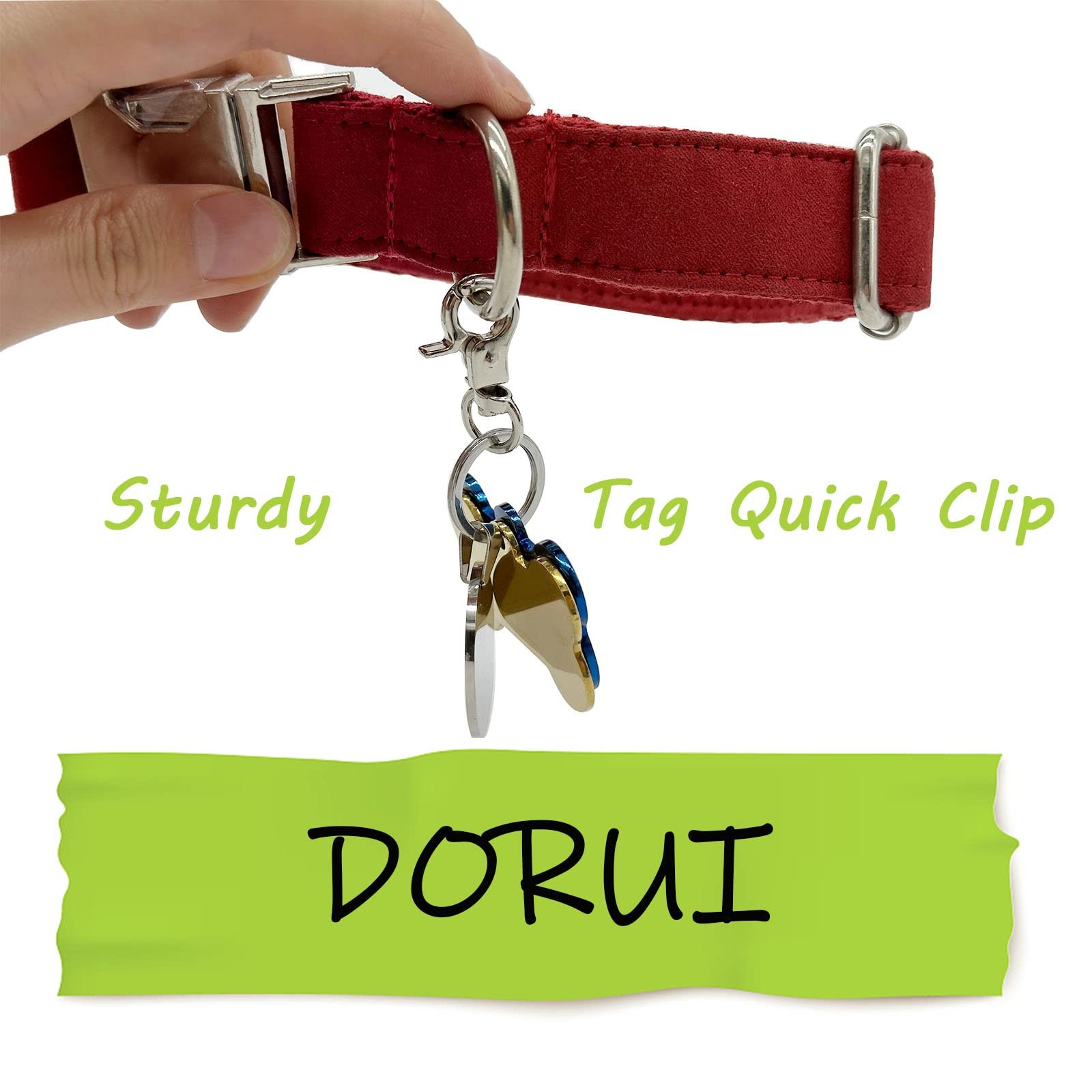 Dog Tag Clips 2 pack Easy Change for Pet Tag Quick Clips Small Medium Large D…