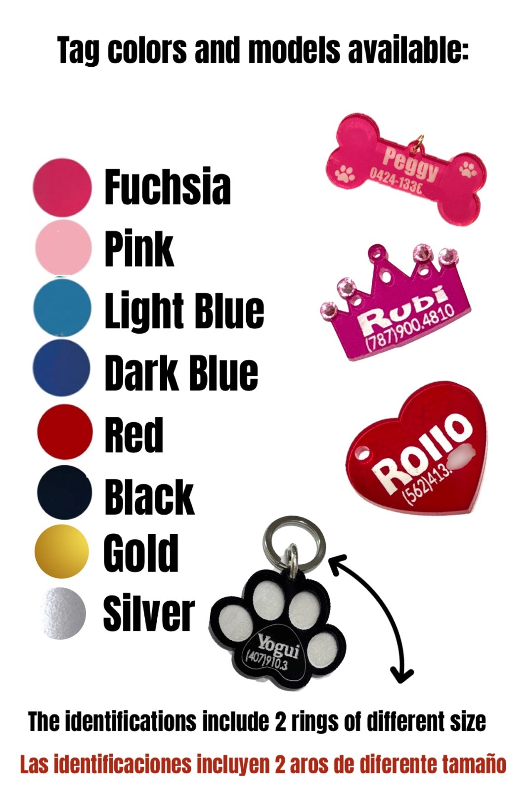 Large DOG NAME TAGS ENGRAVED PET ID CUSTOMER COLLAR TAG BONE HEART CROWN P CUTE