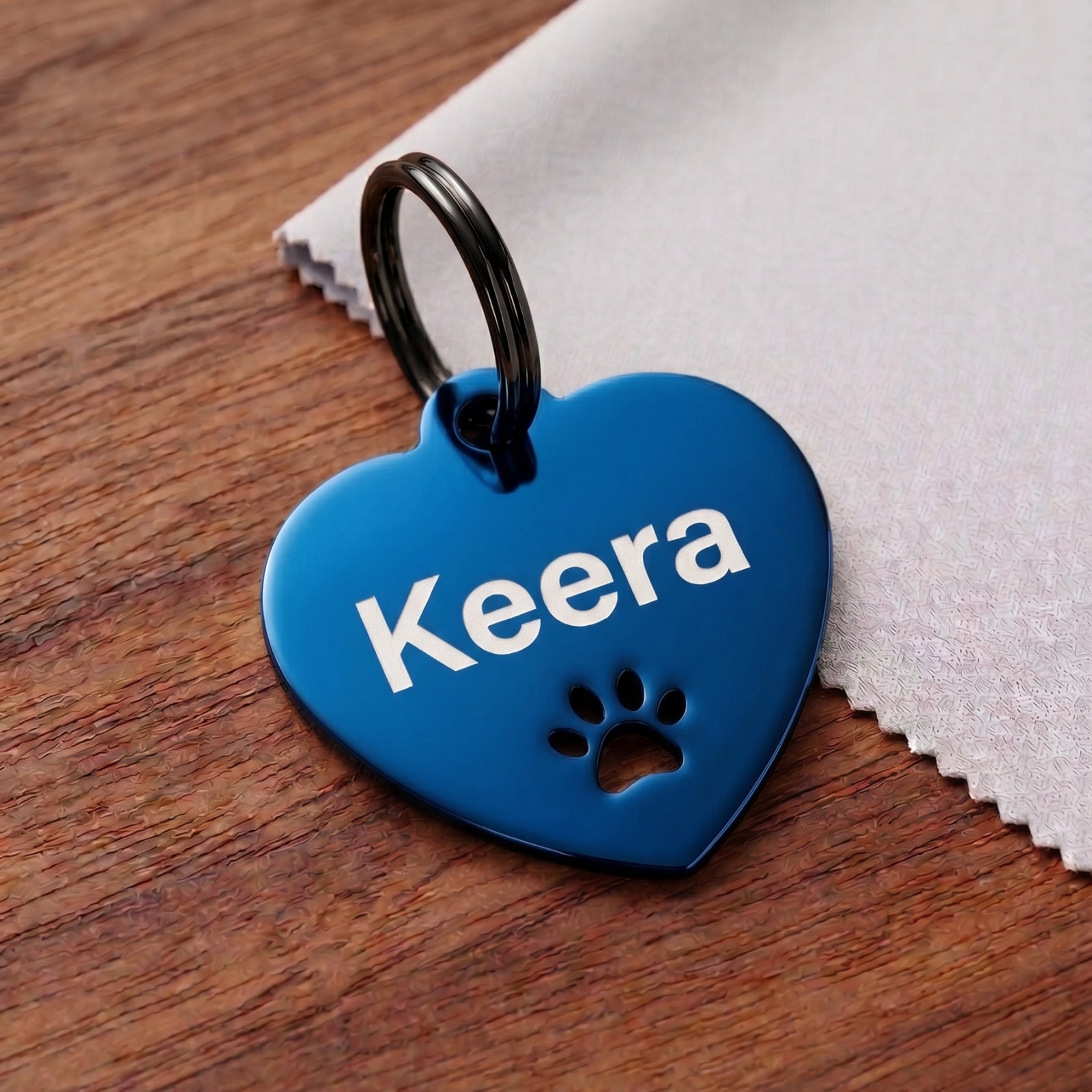 Custom Heart Paw Cutout ID Tag Engraved Placa Perro Gato Stainless 3 Sizes USA