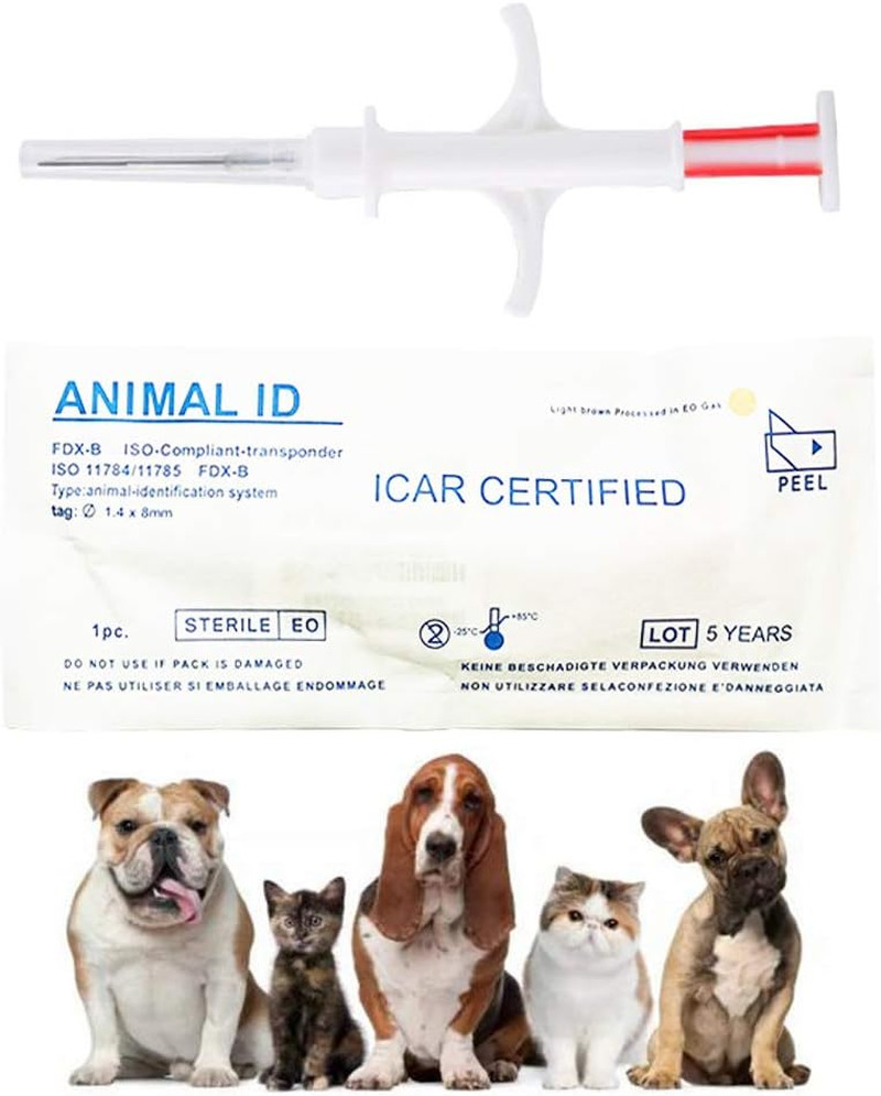 20 Pack 1.4X8Mm Universal Standard Microchip, ISO11784/ISO11785/FDX-B Pet ID Tag