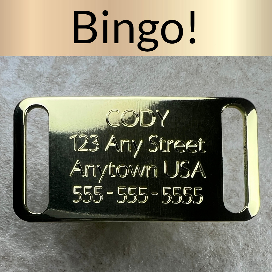 Custom Engraved Dog Tags Personalized Dog Pet Tags Engraved SLIDER BRASS LARGE