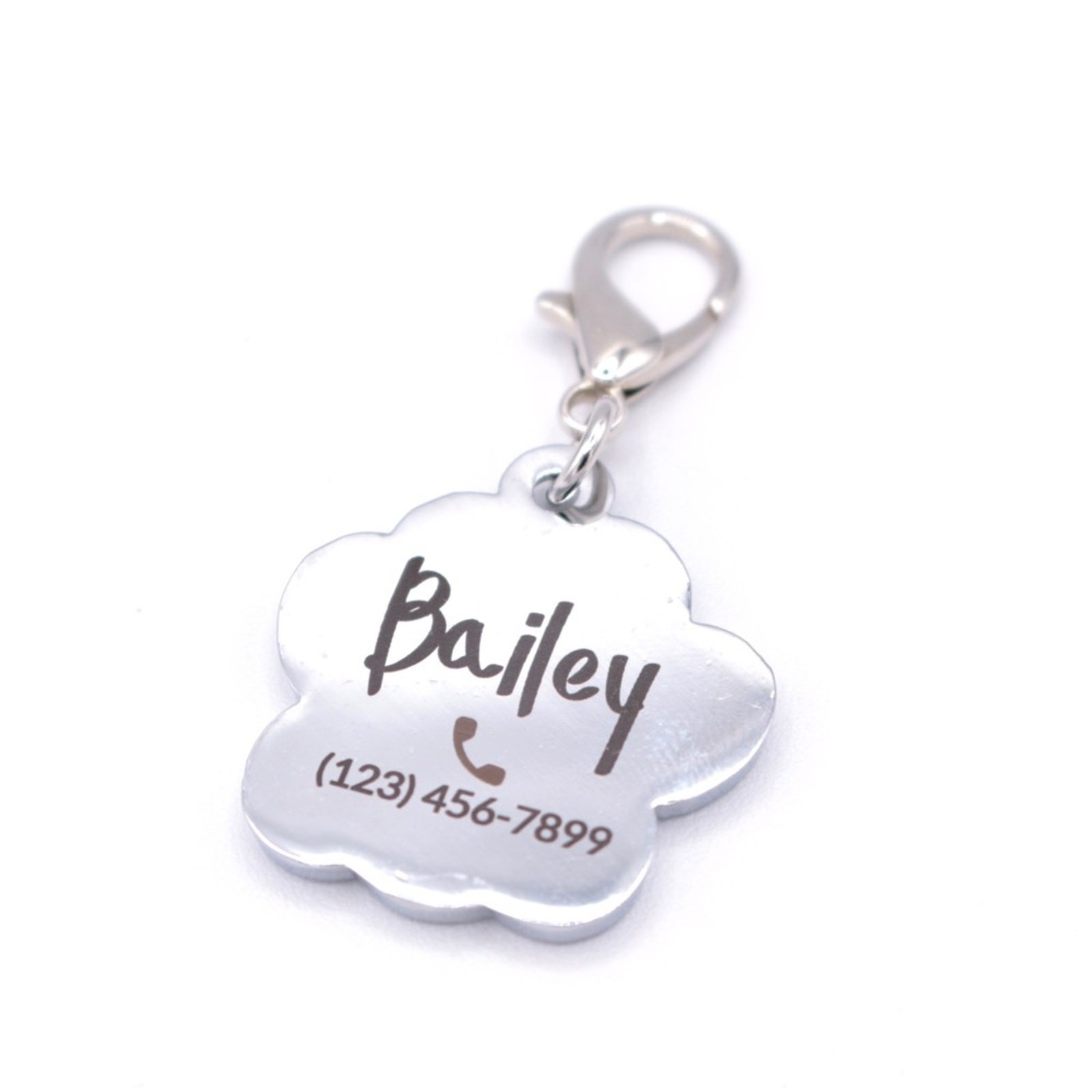 Personalized Engraved Metal Dog Paw Name, ID Tag, QR Code Powered By ScanKeep